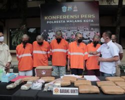Polresta Malang Kota Berhasil Gagalkan Upaya Peredaran Ganja Seberat 14,5 Kg