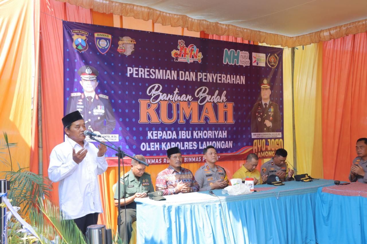 Salurkan Bantuan Bedah Rumah untuk Warga, Jadi Momentum Kepedulian Polres Lamongan