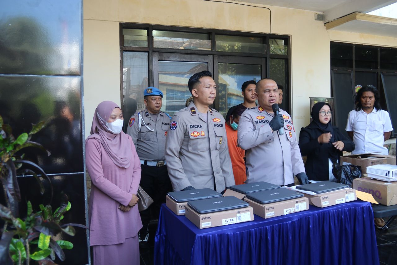 Polres Malang Berhasil Amankan Dua Tersangka Spesialis Pembobol Sekolah saat Libur Lebaran  