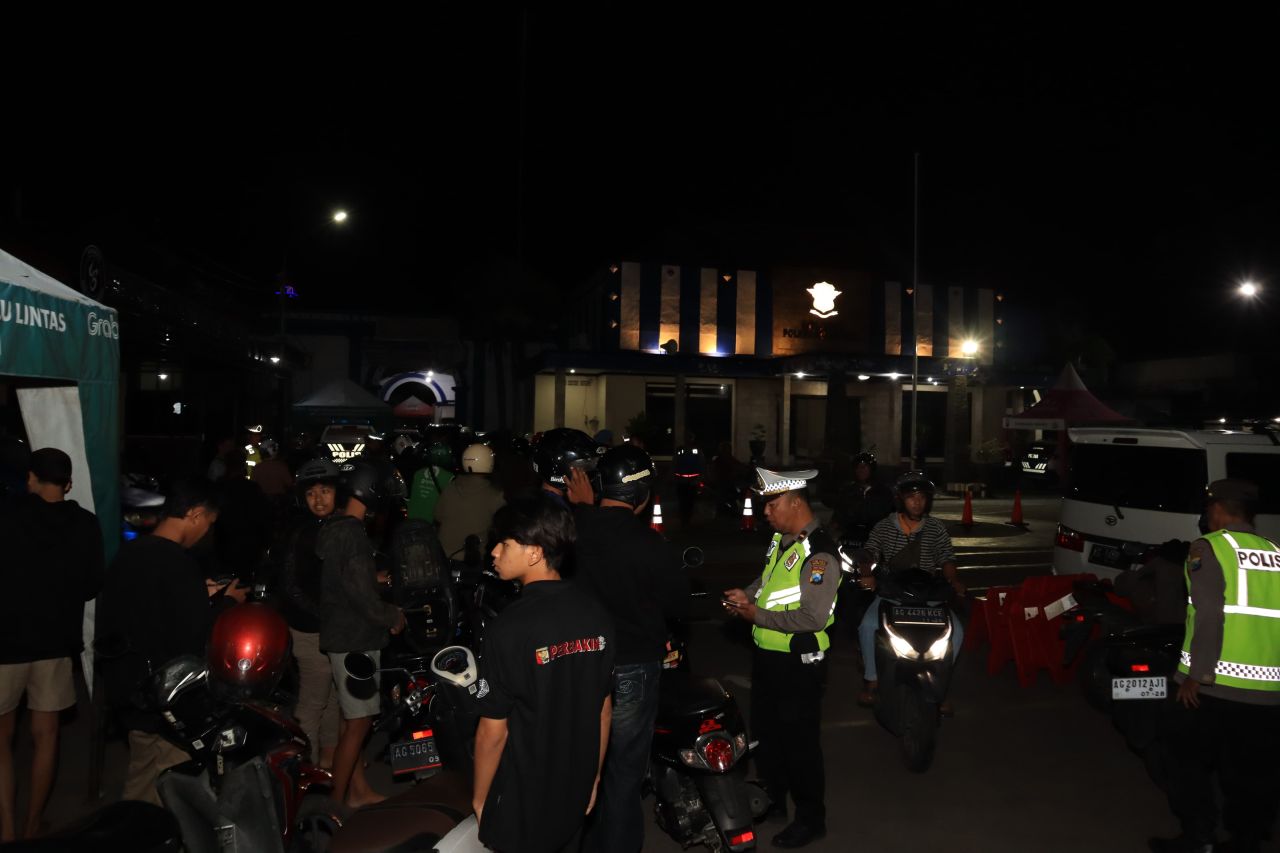 Polres Kediri Kota Amankan Tujuh Motor Tidak Sesuai Spektek Diduga Untuk Balap Liar  