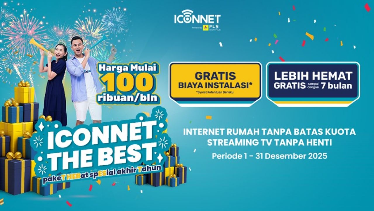ICONNET Tawarkan Promo Akhir Tahun: Internet Tanpa Batas Mulai Rp100 Ribuan, Instalasi Gratis dan Hemat hingga 7 Bulan