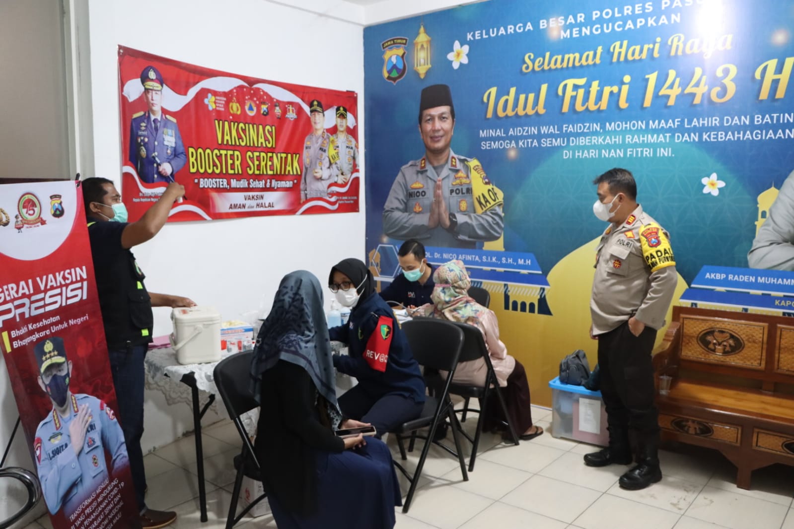 Percepat Capaian Vaksinasi Untuk Herd Immunity,Polres Pasuruan Kota Gelar Vaksinasi Malam Hari