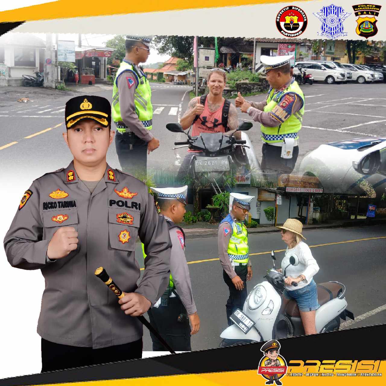 Demi Keselamatan Pengguna Jalan Polres Karangasem Gelar Himbauan Kesiapan Penerapan E-tilang Simpatik 