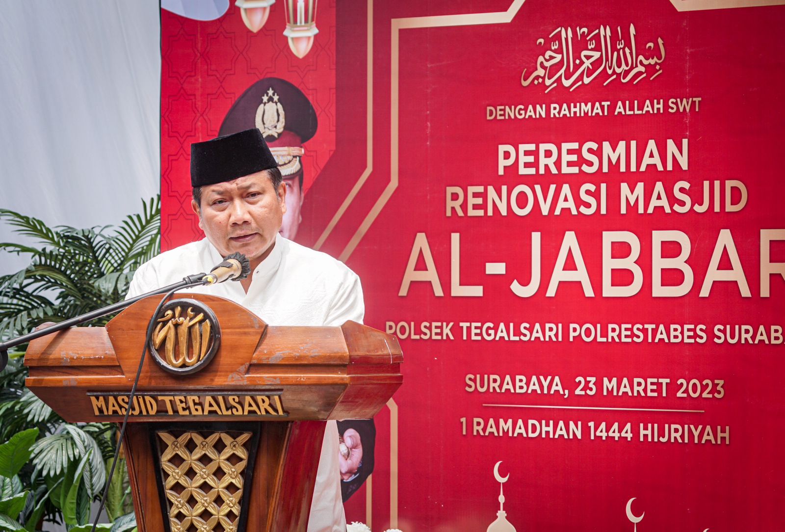 Awal Ramadhan, Kapolda Jatim Resmikan Masjid Al Jabbar di Polsek Tegalsari