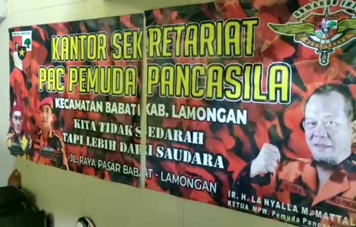 Ketua PAC Pemuda Pancasila Babat Laporkan Pengerusakan Banner di Kantor Sekretariat Ke Polisi 